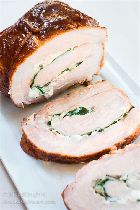 Grill Glazed Spinach and Goat Cheese Pork Roulade Recipe - Hostess At Heart