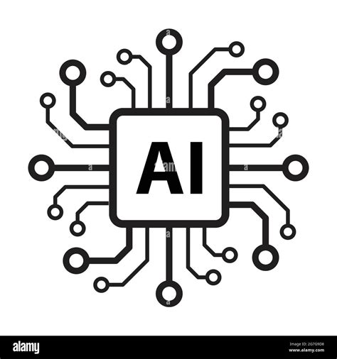 Artificial intelligence AI processor chip vector icon symbol for graphic design, logo, web site ...