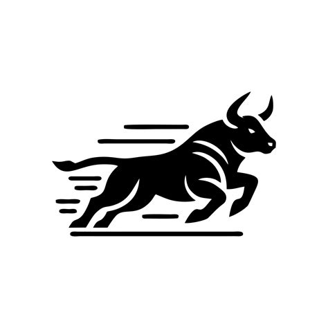 black and white bull logo. running bull logo 45813071 Vector Art at ...