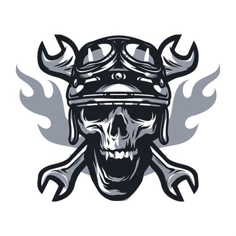 Premium Vector | Skull ghost rider road vector logo design illustration