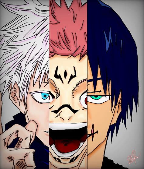 [JJK] Gojo , Sukuna and Toji by me... : r/mangacoloring