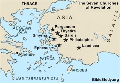 Seven Churches of Revelation Map | Revelation bible study, Revelation ...