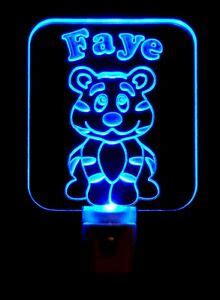 Kids Personalized Tiger LED Night Light, kids lamp, 3/8" Acrylic | eBay