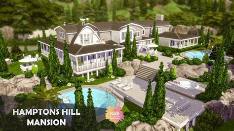 HAMPTONS HILL MANSION | HAMPTONS SERIES | SIMS 4 CC SPEED BUILD | DOWNLOAD LINK (TRAY+CC) - YouTube