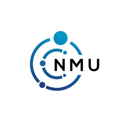 NMU letter technology logo design on white background. NMU creative ...