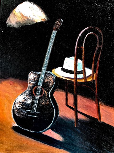 Guitar Painting Original Art Music Guitar Oil Painting Artwork | Etsy