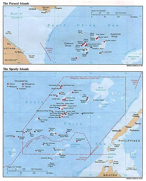 Detailed political map of Paracel Islands and Spratly Islands - 1988 | Paracel Islands | Asia ...