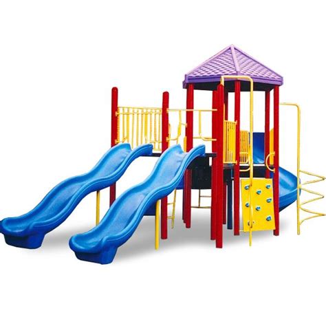 Playground Equipment with 3 Slides, U and Corkscrew Climbers, Pipe Wall ...