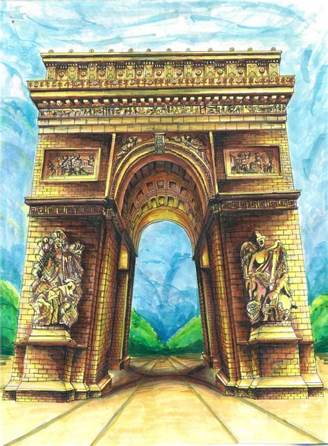 Arc de Triomphe Drawing by Casson Tang | Saatchi Art