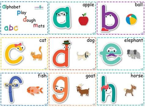 Alphabet Play Dough Mats Standard Print | Learning 4 Kids