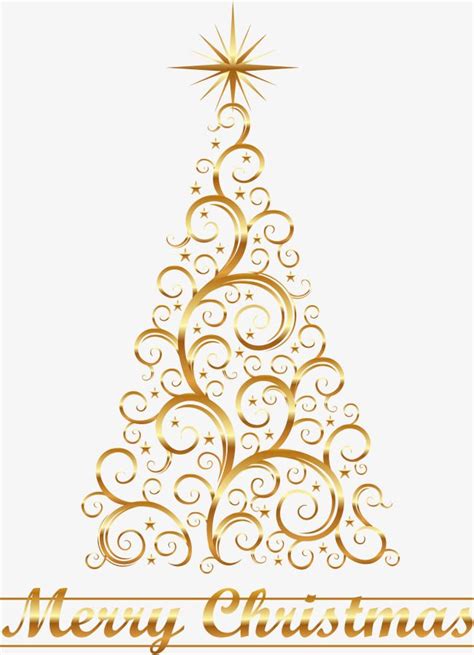 Gold Christmas Tree Clipart Free - Christmas Day