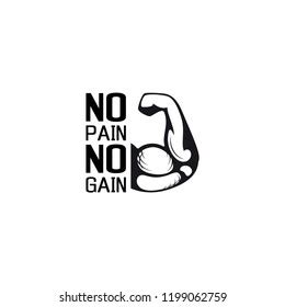 No Pain No Gain Gym Workoun Stock Vector (Royalty Free) 1199062759 | Shutterstock