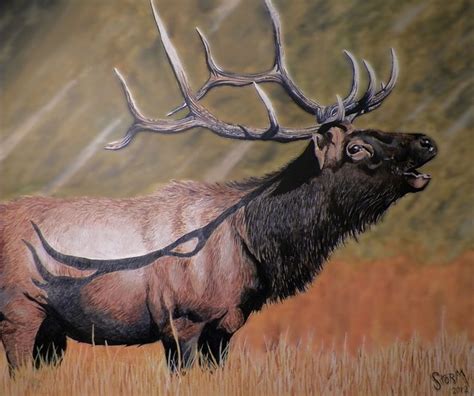 elk painting by justinstorm on DeviantArt