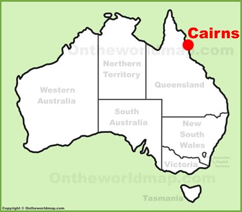 Cairns location on the Australia Map - Ontheworldmap.com