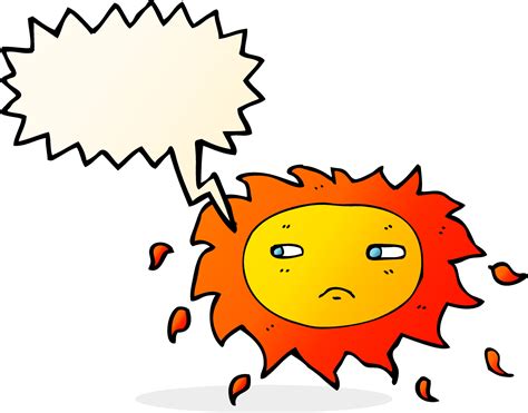 cartoon sad sun with speech bubble 12355575 Vector Art at Vecteezy