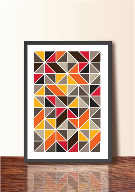 Geometric print. Geometric Poster Print A3 size Wall Art.