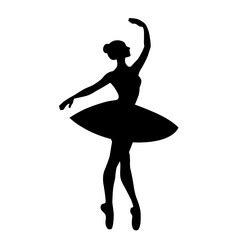 Beautiful ballet dancer is posing silhouette Vector Image