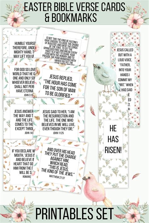 Easter Bible Verse Cards Scripture Cards Bible Bookmarks Bible ...