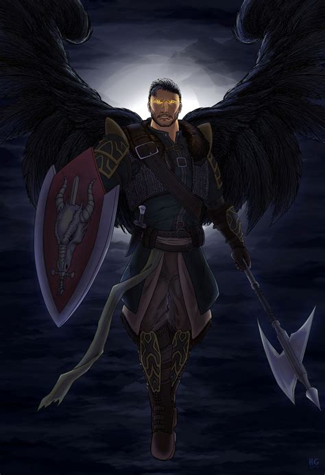 Fallen Aasimar Paladin - DnD Commission by ehychgee on DeviantArt