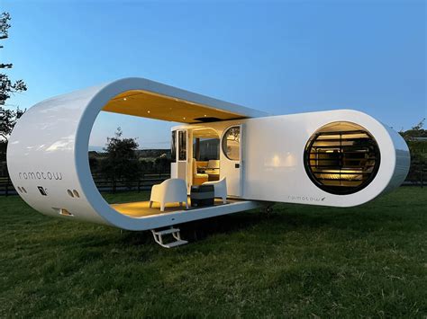 Rotating Camper Trailer Reveals Sleek Deck When Swiveled Open