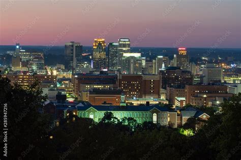 Downtown Birmingham, Alabama at night Stock Photo | Adobe Stock