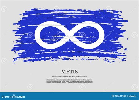 Metis Flag Blue Flag with Brush Stroke Effect and Information Text Poster, Vector Stock Vector ...