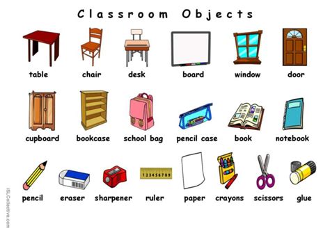 Classroom Objects: English ESL worksheets pdf & doc