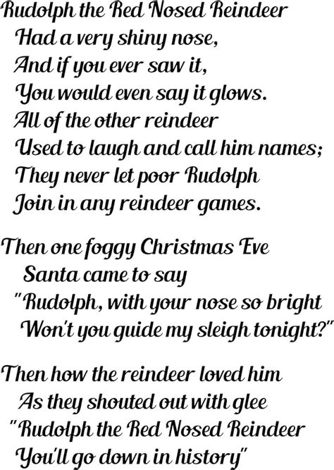 Free printable lyrics rudolph the red nosed reindeer, Download Free printable lyrics rudolph the ...