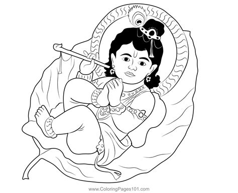 Krishna 2 Coloring Page Printable Coloring Pages, Coloring Pages For Kids, Krishna Janmashtami ...