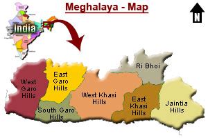 Meghalaya Tourist Map