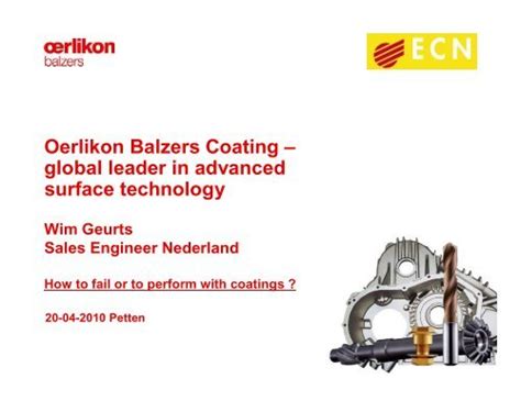 Oerlikon Balzers Coating – global leader in advanced ... - VeMet