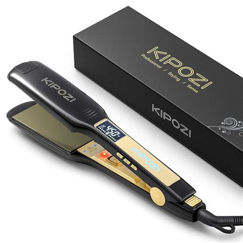 Buy KIPOZI Professional Titanium Flat Iron Hair Straightener with Digital LCD Display, Dual ...