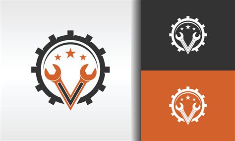 wrench gear emblem logo 9852734 Vector Art at Vecteezy