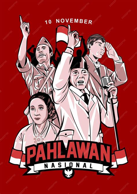 Pahlawan Day Vector Hd Images Pahlawan Heroes Day With Indonesian Flag ...