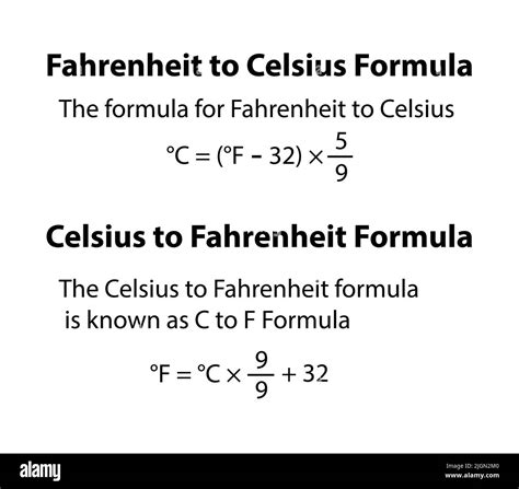 Fahrenheit to Celsius Formula. Math's, physics. vector white background ...