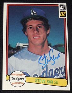 STEVE SAX AUTOGRAPHED 1982 DONRUSS #624 ROOKIE CARD (DODGERS) W/ COA ...