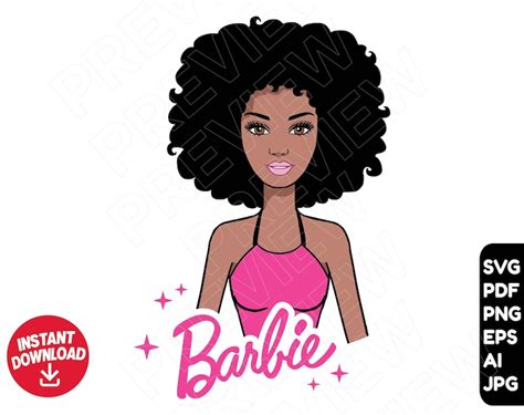 Barbie Afro svg cut file clipart Barbie doll svg png | Etsy