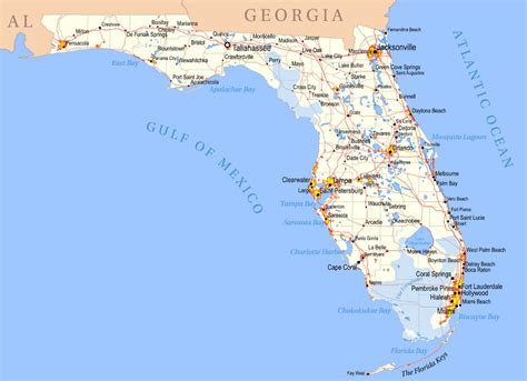 Detailed map of Florida state | Florida state | USA | Maps of the USA | Maps collection of the ...