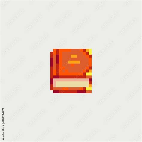 Old book pixel art icon. Element design for mobile app, web, sticker, logo. Game assets 8-bit ...