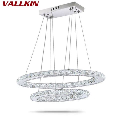 Oval LED Crystal Chandeliers Lighting Chandelier Lights Lamp Fixtures with 2 Rings 45W Crystal ...