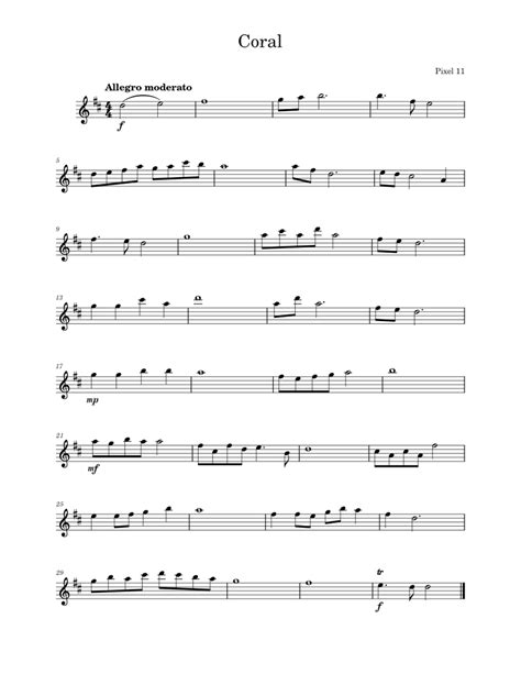 Coral Sheet music for Violin (Solo) | Musescore.com