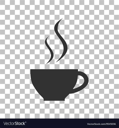 Cup of coffee sign Dark gray icon on transparent Vector Image