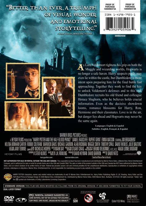 Image - Half-Blood Prince DVD Back-Cover.JPG - Harry Potter Wiki