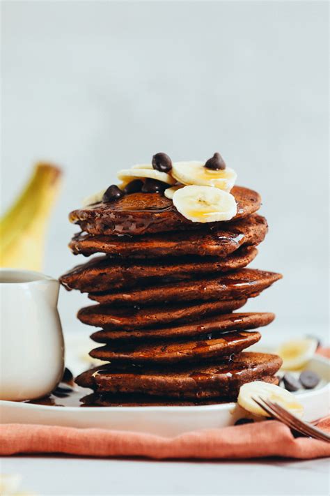 Vegan Chocolate Chocolate Chip Pancakes | Minimalist Baker Recipes