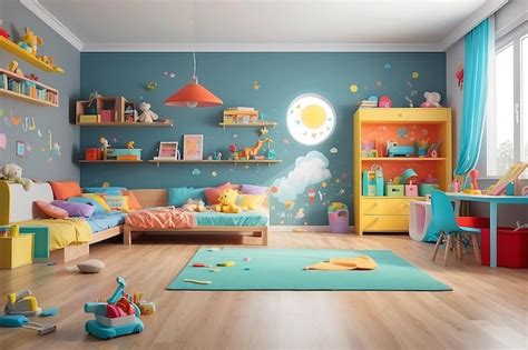 Premium Photo | Messy children room with furniture and interior objects ...