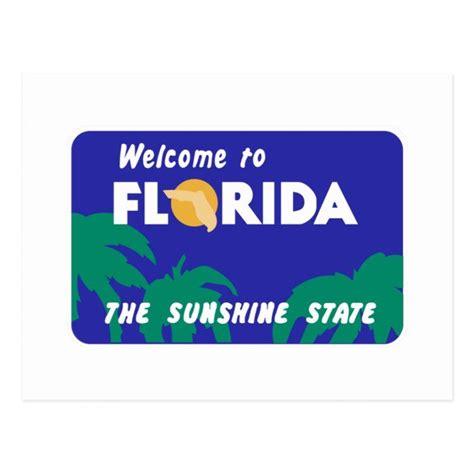 Welcome to Florida - USA Road Sign Postcard Gender: unisex. Age Group ...