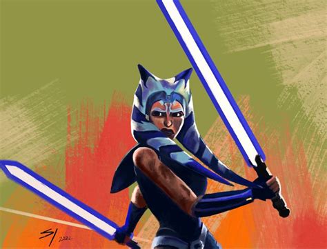 Ahsoka Tano from Clone Wars painting done by Sarah Yatomi Ahsoka Tano ...