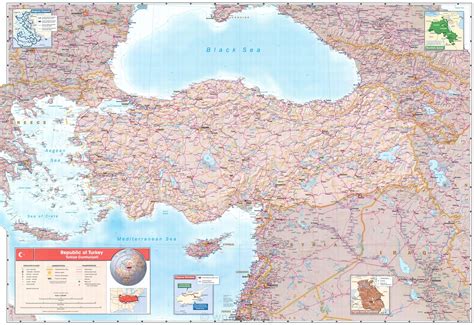 high resolution detailed road and political map of turkey - Map Pictures