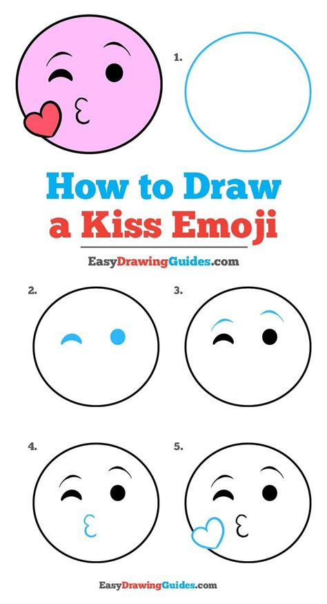 How to Draw a Kiss Emoji - Really Easy Drawing Tutorial | Drawing tutorial easy, Drawing ...