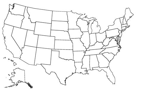 Plain Map Of Usa